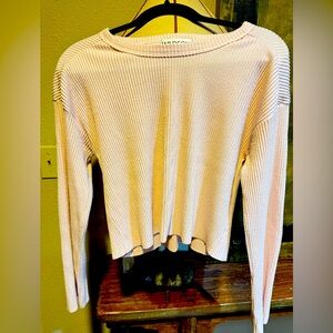 Wildfox Crop Ribbed Long sleeve T shirt